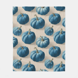 Modern Blue Pumpkin Herfst ontwerp Fleece Deken