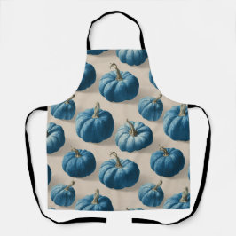 Modern Blue Pumpkin Herfst ontwerp Schort