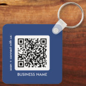 Modern Blue QR Code Logo Sleutelhanger (Achterkant)
