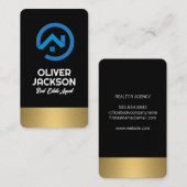 Modern Blue Real Estate Logo | goudlaag Visitekaartje (Voorkant / Achterkant)