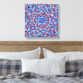 Modern Blue Red Fractal Abstract Geometric Canvas Afdruk (Insitu (Slaapkamer))