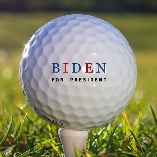 Modern Blue Red Joe Biden voor President Golfballen