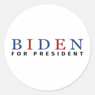 Modern Blue Red Joe Biden voor President Ronde Sticker