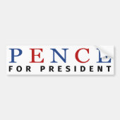 Modern Blue Red Mike Pence voor President Bumpersticker (Voorkant)