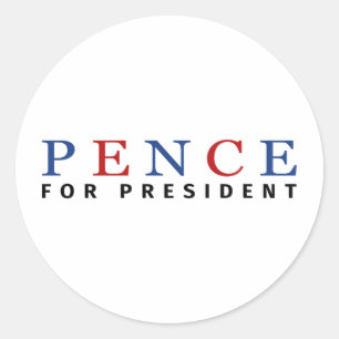 Modern Blue Red Mike Pence voor President Ronde Sticker