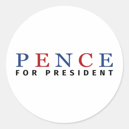 Modern Blue Red Mike Pence voor President Ronde Sticker (Voorkant)