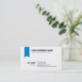 Modern Blue Ribbon Header Visitekaartje (Staand voorkant)