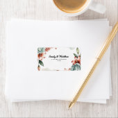 Modern Blue Roos Designer Retour-adreslabels Etiket (Insitu)