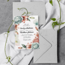Modern Blue Roos Designer Wedding Invitation