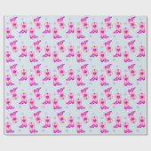 Modern Blue Roze Cowgirl Westerne Boots Stars Cadeaupapier (Vlak)