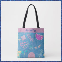 Modern Blue Roze en Paarse Floral Tulip