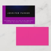 Modern Blue Roze Paars Eenvoudig Visitekaartje (Voorkant / Achterkant)