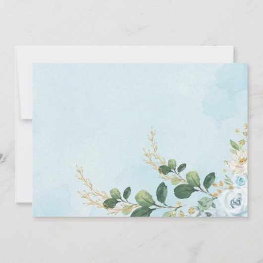 Modern Blue Rozen Oerwoud Elephant Boy Baby shower Kaart (Achterkant)