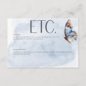 Modern Blue & Rust Waterverf Vlinders Details Informatiekaartje (Voorkant)