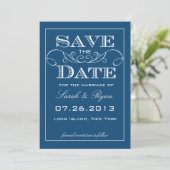 Modern Blue Save the Date Notice (Staand voorkant)