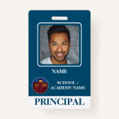 Modern Blue School Logo Hoofd Badge (Voorkant)