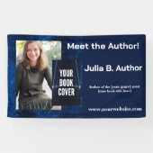 Modern Blue Sci Fi Auteur Boek Signing Spandoek (Horizontaal)