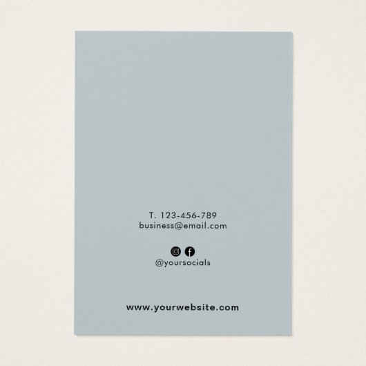 Modern Blue Script Jewelry Earring Display Kaart (Achterkant)