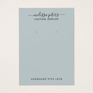 Modern Blue Script Jewelry Earring Display Kaart