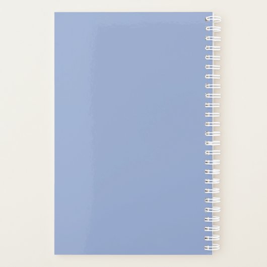 Modern Blue Script-monogram Planner (Achterkant)
