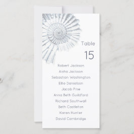 Modern Blue Shell Beach Wedding Seating Chart