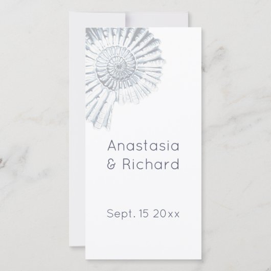 Modern Blue Shell Beach Wedding Seating Chart (Achterkant)