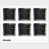 Modern Blue Silver Glitter Product Labels Diamonds (Vel)