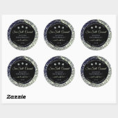 Modern Blue Silver Glitter Product Labels Diamonds (Vel)