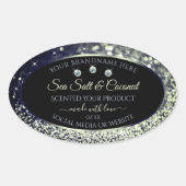 Modern Blue Silver Glitter Product Labels Diamonds (Voorkant)