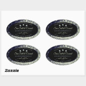 Modern Blue Silver Glitter Product Labels Diamonds (Vel)