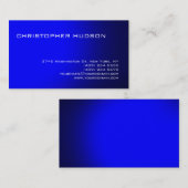 Modern Blue Simple Plain Visitekaartje (Voorkant / Achterkant)