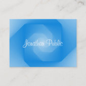 Modern Blue Sjabloon Handgeschreven scriptnaam Visitekaartje (Voorkant)