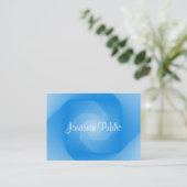 Modern Blue Sjabloon Handgeschreven scriptnaam Visitekaartje (Staand voorkant)