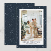 Modern Blue Snow-fotografie voor pretkerst Feestdagenkaart (Voorkant / Achterkant)