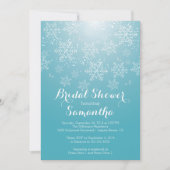 Modern Blue Snowflake Bridal Shower Kaart (Voorkant)