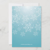 Modern Blue Snowflake Bridal Shower Kaart (Achterkant)