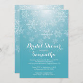 Modern Blue Snowflake Bridal Shower Kaart (Voorkant / Achterkant)