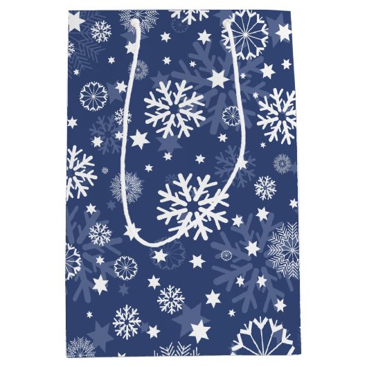 Modern Blue Snowflake kerstfeestdag cadeautas (Voorkant)
