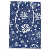 Modern Blue Snowflake kerstfeestdag cadeautas (Achterkant)
