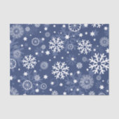 Modern Blue Snowflake-kerstpapier Tissuepapier (Voorkant)