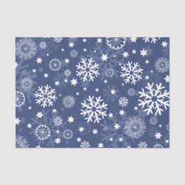 Modern Blue Snowflake-kerstpapier Tissuepapier