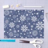 Modern Blue Snowflake-kerstpapier Tissuepapier (Craft)