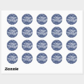Modern Blue Snowflake Merry Kerstmis Sticker (Vel)