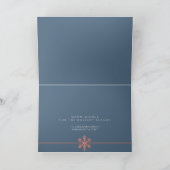 Modern Blue Snowflake Rustic Wood Corporate Feestdagen Kaart (Binnen)