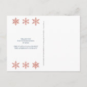 Modern Blue Snowflake  Wood Business Briefkaart (Achterkant)