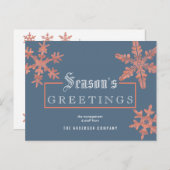 Modern Blue Snowflake Wood Business Briefkaart (Voorkant / Achterkant)