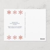 Modern Blue Snowflake Wood Business Briefkaart (Achterkant)
