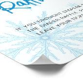 Modern Blue Snowflakes Baby Shower Diaper Raffle Poster (Hoek)