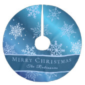 Modern Blue Snowflakes  Kerstboom Rok (Voorkant)