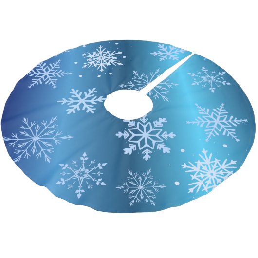 Modern Blue Snowflakes  Kerstboom Rok (Gekanteld)
